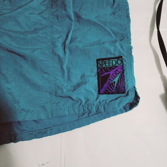 VINTAGE 90'S SPEEDO SHORTS POCKETS MESH INSIDE LOGO DRAWSTRING X-LARGE - Picture 3 of 7